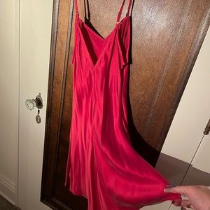 Like new hot pink/fuchsia satin slip dress